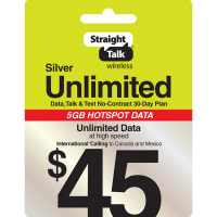 Straight Talk $45 Silver Unlimited 30-Day Prepaid Plan