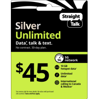 Straight Talk $45 Refill Silver Unlimited Plan Straight Talk $45 Refill Silver Unlimited Plan