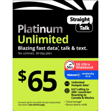 Straight Talk Refill Card $65 Platinum Plan Straight Talk Refill Card $65 Platinum Plan