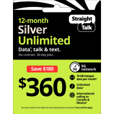 Straight Talk 1 Year Plan Silver Unlimited Straight Talk 1 Year Plan Silver Unlimited