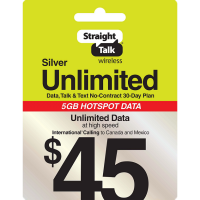 Straight Talk $45 Refill Silver Unlimited Plan
