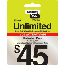 Straight Talk Silver Unlimited $45 Text, Talk and Web Access 30-Day Service